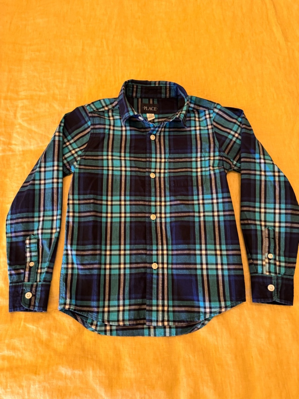 Place Blue and Teal Plaid Button-Down Shirt
